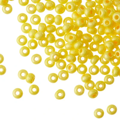 12 Pack: John Bead Lemon Drop Opaque Czech Glass Seed Beads, 6/0