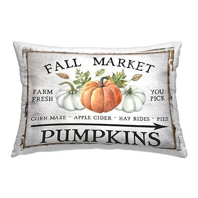 Stupell Industries Fall Market Pumpkins Decorative Printed Throw Pillow
