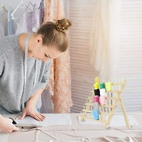 NEX™ Natural 60-Spool Wooden Sewing Thread Organizer Rack, 2ct.