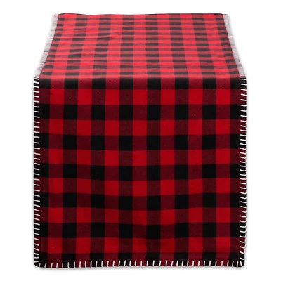 DII® 72" Christmas Buffalo Check with Embroidery Table Runner
