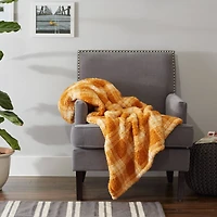 DII® Pumpkin Spice Farmhouse Plush Plaid Throw