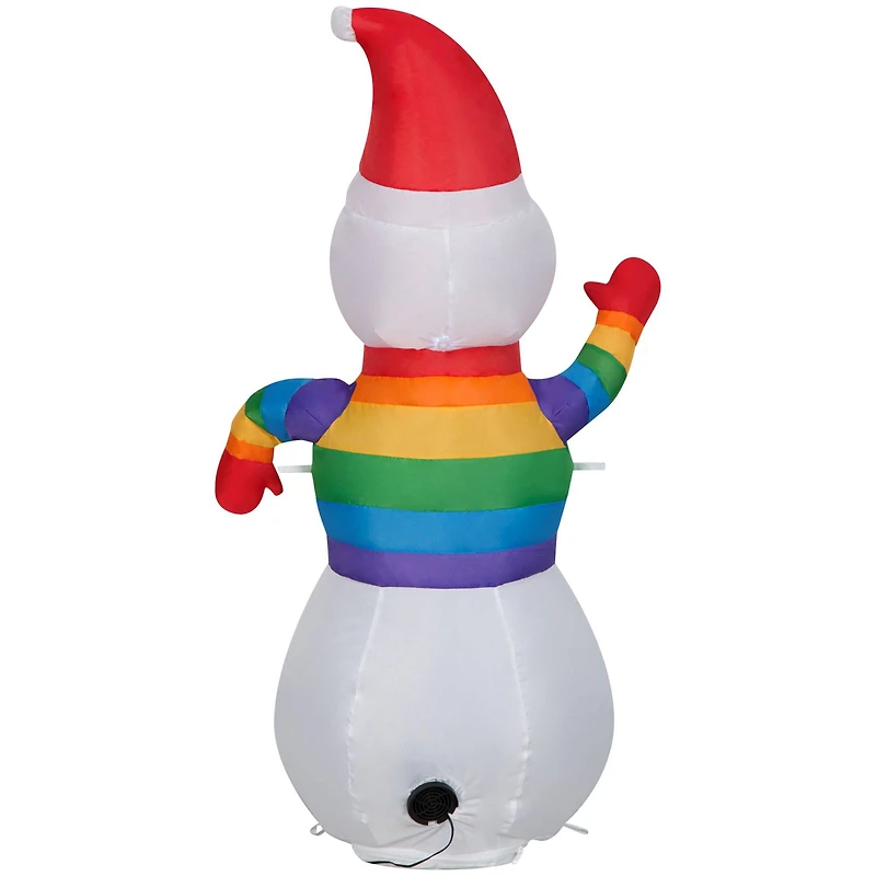Airblown® 3.5ft. Christmas Inflatable Snowman in Rainbow Sweater