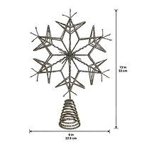 13" Champagne Glitter Starburst Lighted Tree Topper by Ashland®