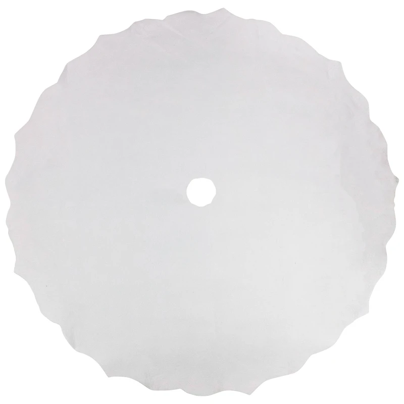 48" Winter White Scalloped Edge Tree Skirt