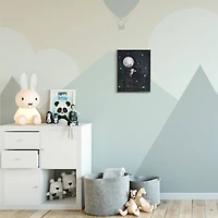 Stupell Industries Astronaut Hanging Stars Outer Space Ladder to Moon Framed Wall Art