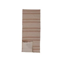 Hello Honey® 72" Tan & Natural Cotton Double Cloth Striped Table Runner