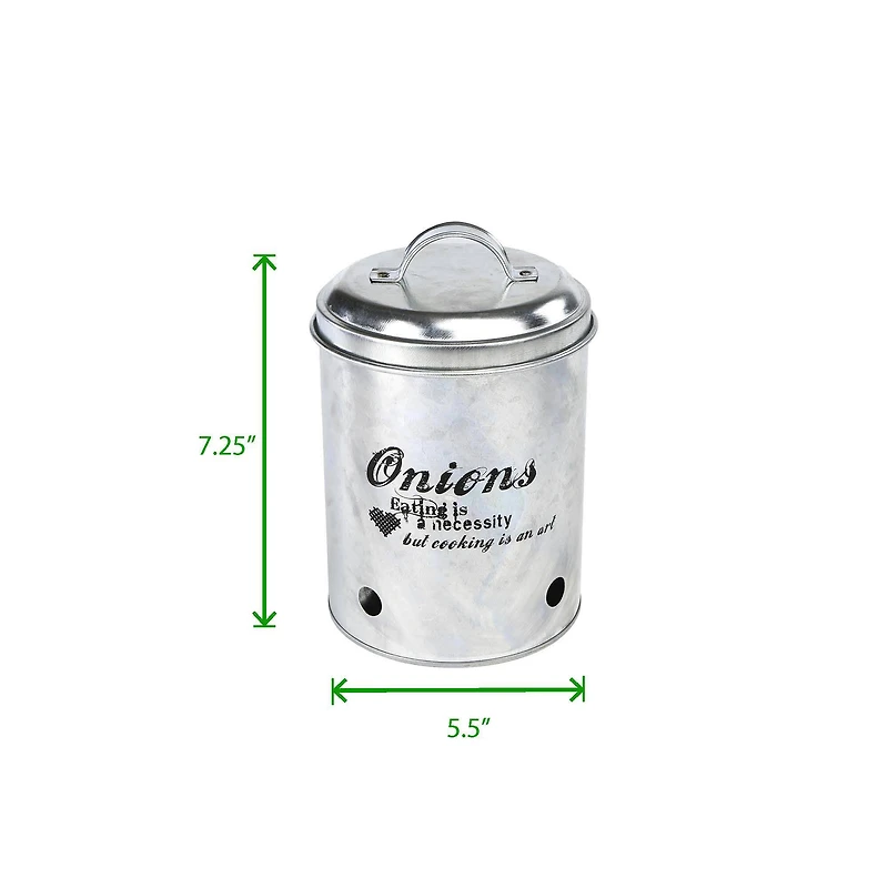 Mind Reader Silver Garlic, Onion, Potatoes Metal Canister Set