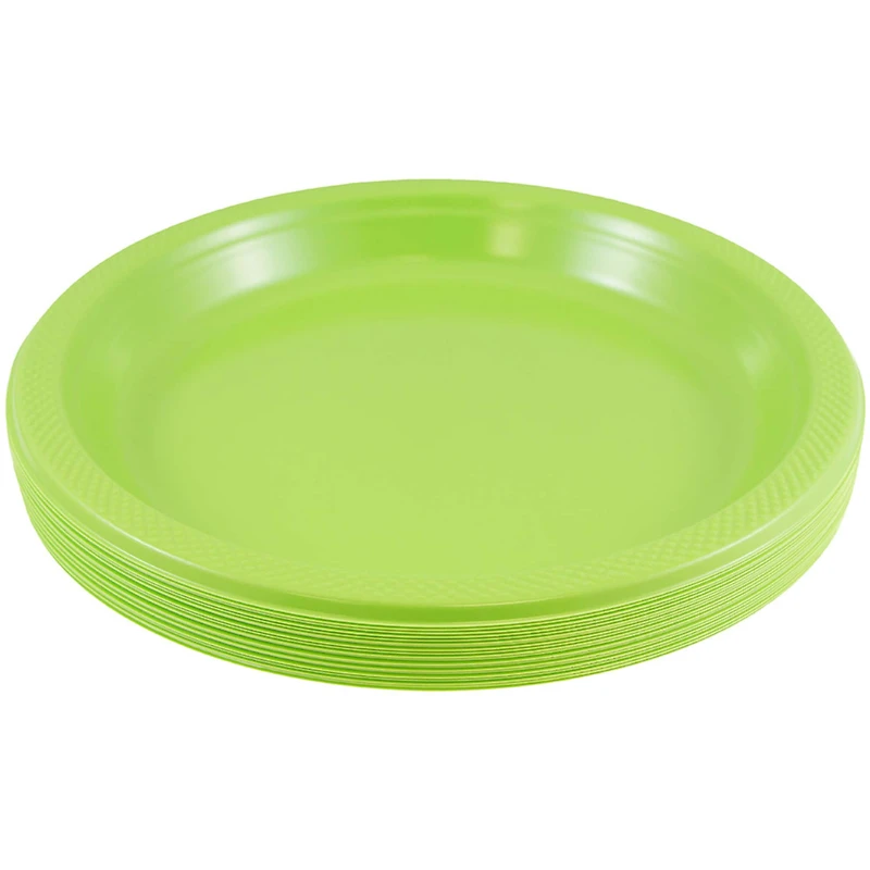 JAM Paper 9" Lime Green Plastic Party Plates, 20ct.