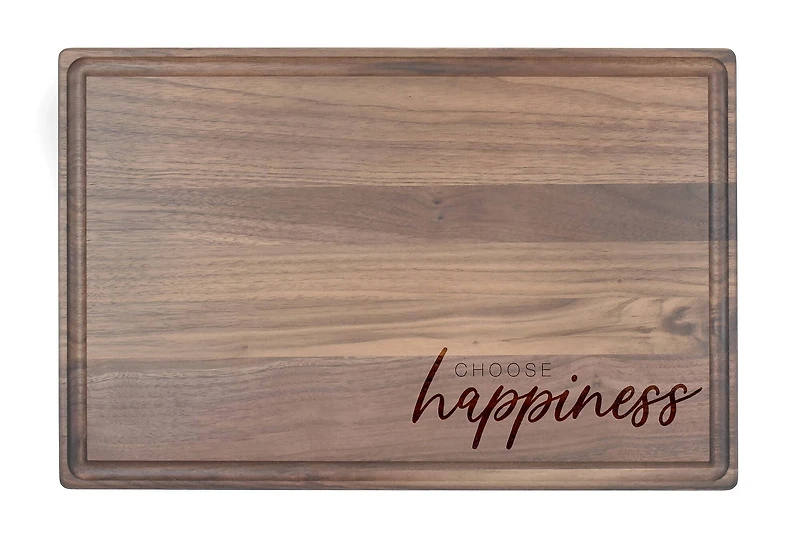 Choose Happiness 17" x 11" Walnut Cutting Board