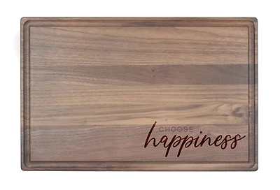 Choose Happiness 17" x 11" Walnut Cutting Board