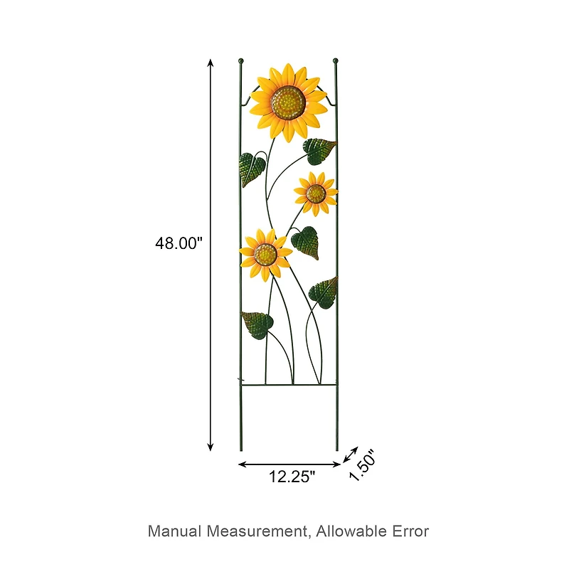 Glitzhome® 4ft. Metal Sunflowers Garden Trellis