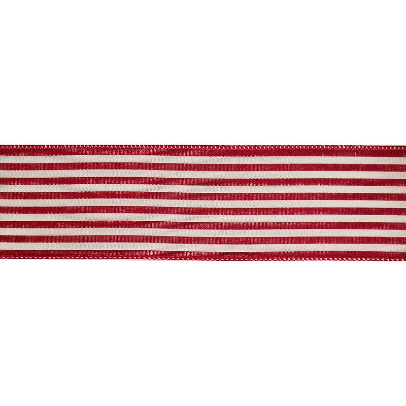 2.5" x 80ft. Red Ticking Wired Jumbo Ribbon by Celebrate It®