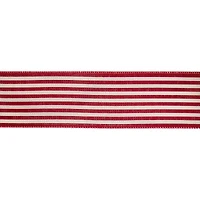 2.5" x 80ft. Red Ticking Wired Jumbo Ribbon by Celebrate It®