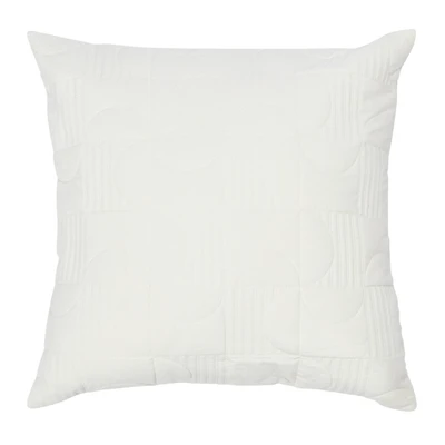 Hello Honey® White Square Modern Geometric Quilted Pillow Cover