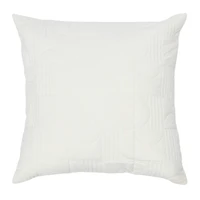 Hello Honey® White Square Modern Geometric Quilted Pillow Cover