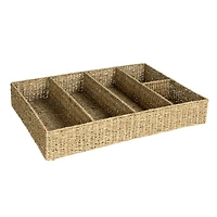 Hello Honey® 32" x 21" Natural 5-Section Handwoven Seagrass Tray