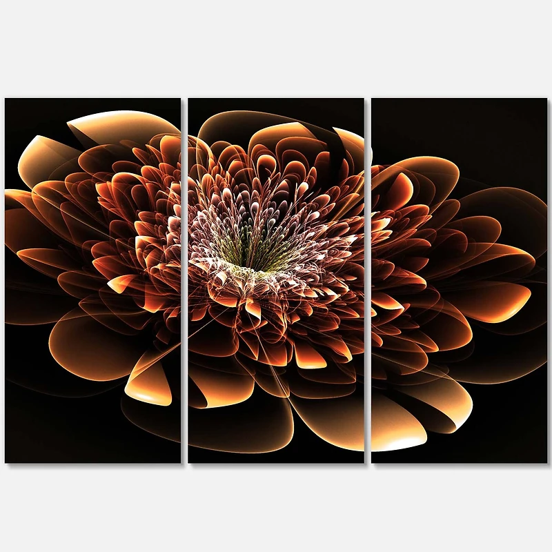 Designart - Brown Fractal Flower