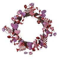 16" Pink & Purple Valentine's Day Candies & Hearts Wreath
