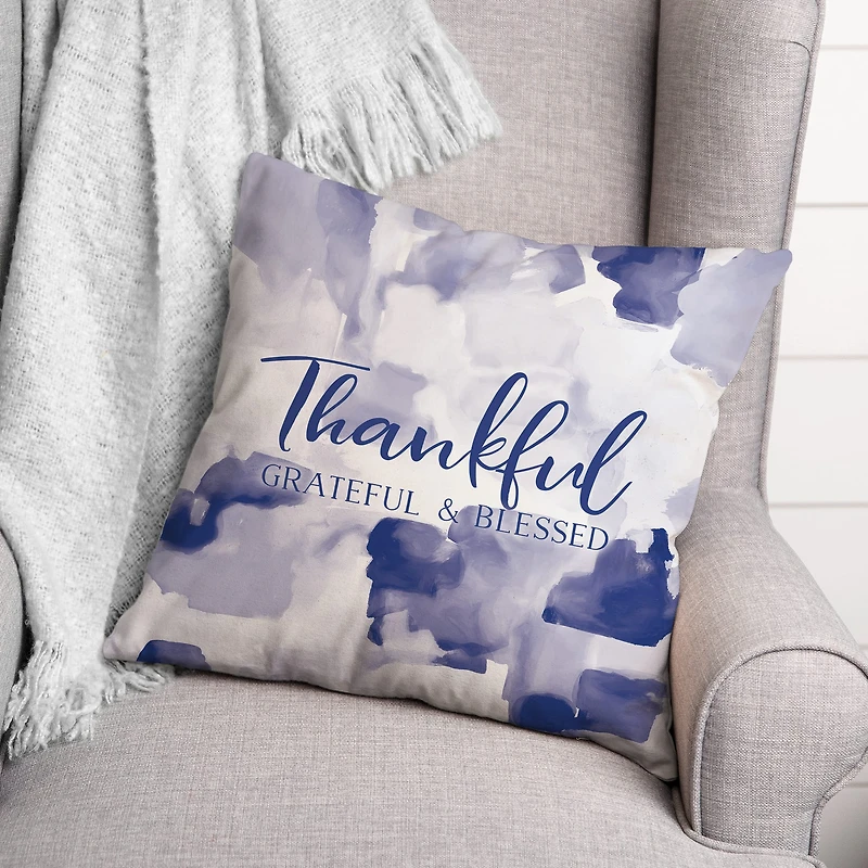 Thankful Grateful & Blessed Pillow