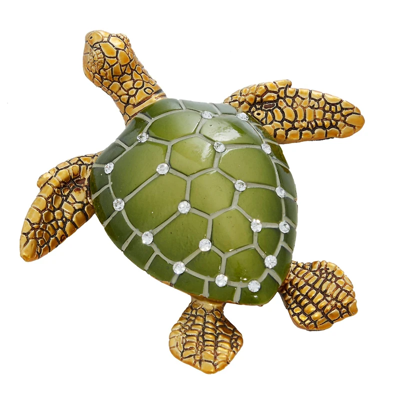 5" Brown Polystone Coastal Turtle Sculpture Set