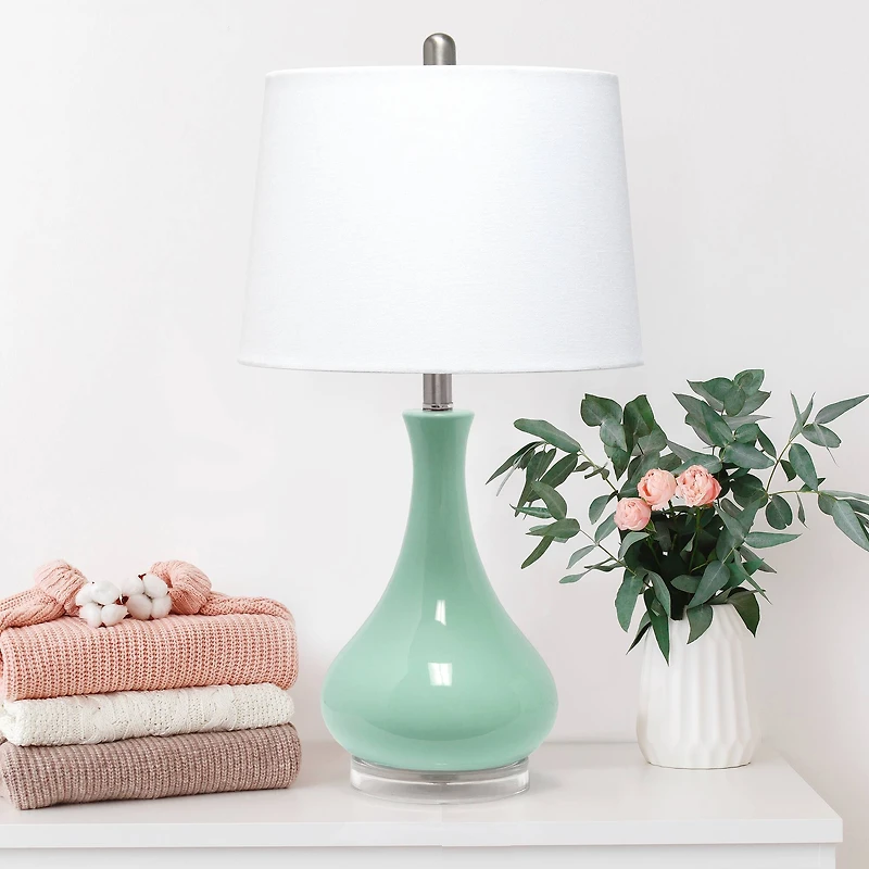 Lalia Home 26" Droplet Table Lamp with Fabric Shade