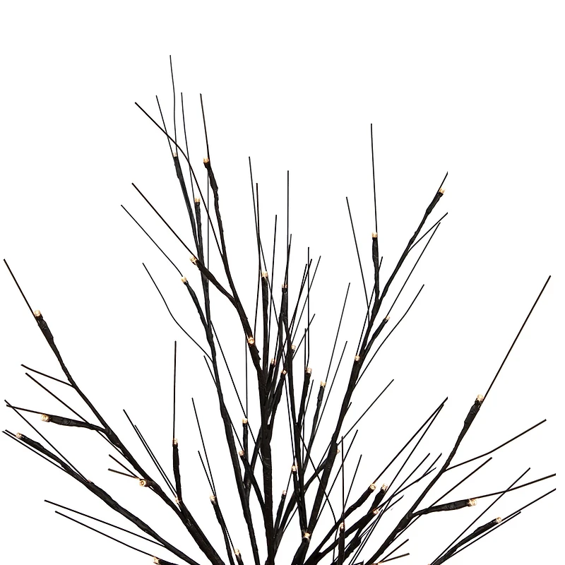 39" LED Lighted Black Halloween Twig Tree, Warm White Lights