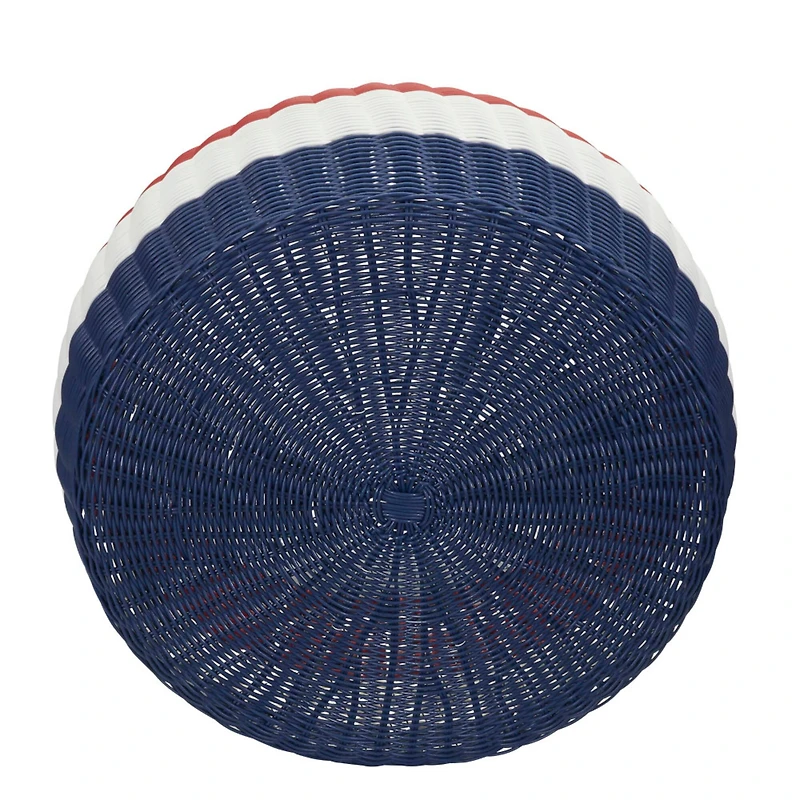 Household Essentials 9" Metal Woven Storage Ottoman