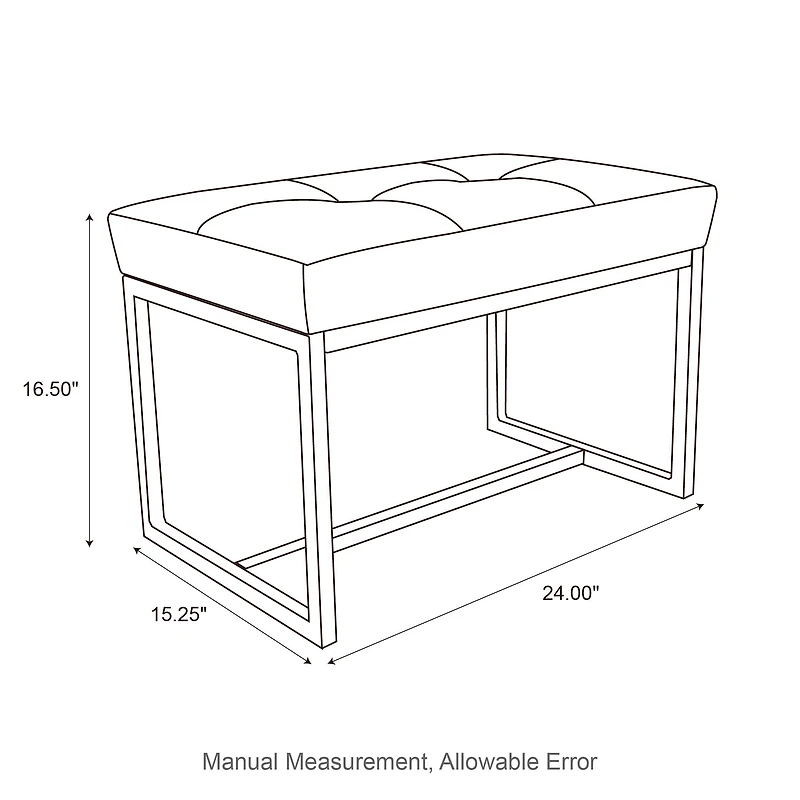 Glitzhome® Modern Thick Leatherette Accent Stool