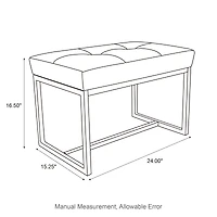 Glitzhome® Modern Thick Leatherette Accent Stool