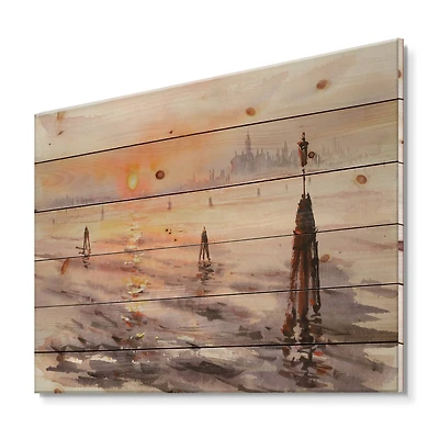 Designart - Panorama of Venice Laguna At Sunset