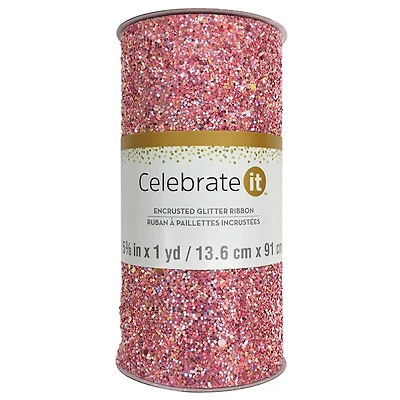 5.375" x 1yd. Encrusted Glitter Ribbon by Celebrate It®
