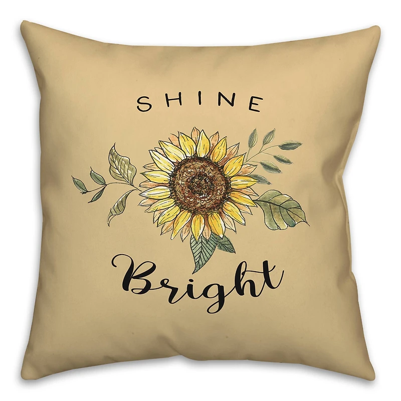 Shine Bright Sunflower 18" x 18" Throw Pillow