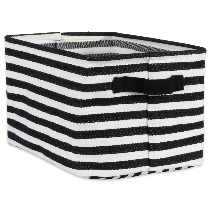 DII® Stripes PE-Coated Herringbone Woven Cotton Laundry Bin Set