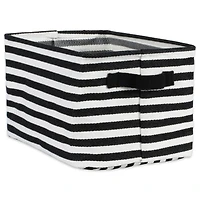 DII® Stripes PE-Coated Herringbone Woven Cotton Laundry Bin Set