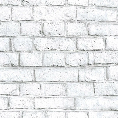 RoomMates White Brick Peel & Stick Wallpaper