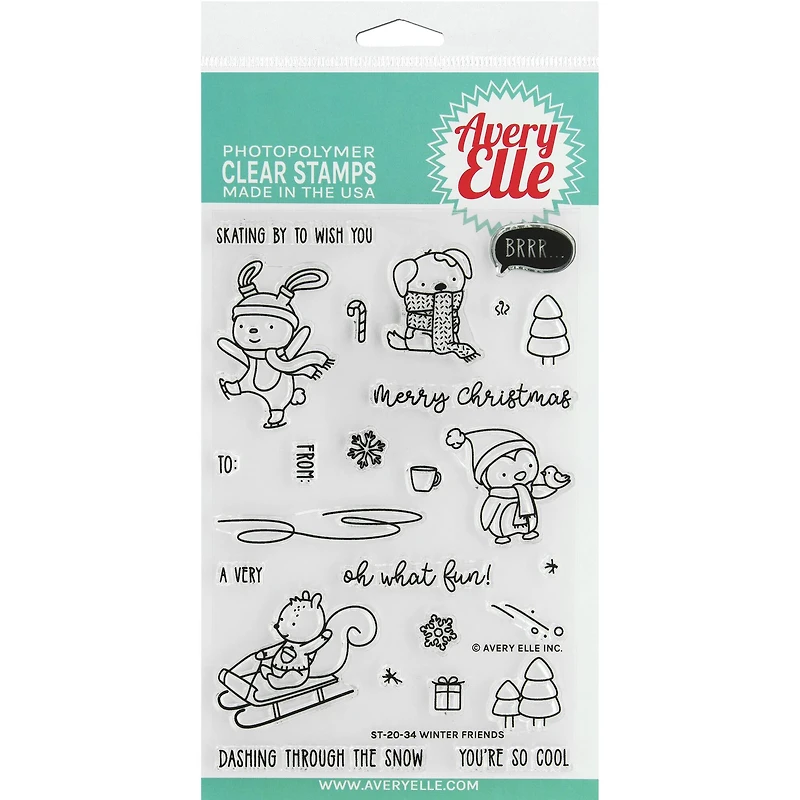 Avery Elle Winter Friends Clear Stamps