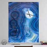 Designart 'Blue Agate Stone Design Modern Rectangular Wall Clock
