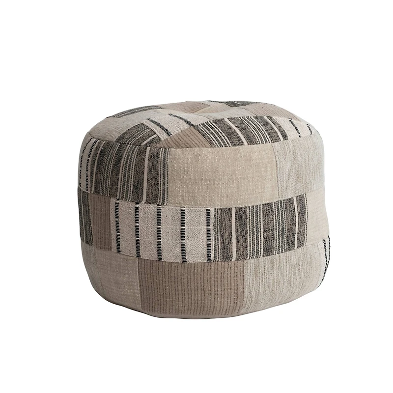 Hello Honey® 24" Handwoven Cotton Patchwork Pouf Ottoman