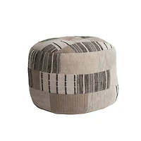 Hello Honey® 24" Handwoven Cotton Patchwork Pouf Ottoman