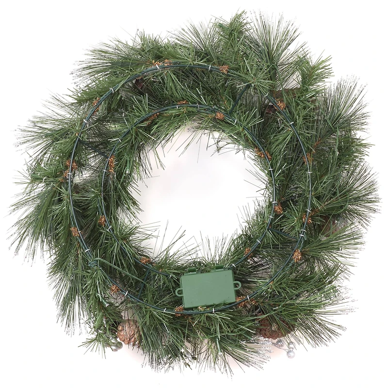 24'' LED Whitter Pine Wreath