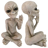 Design Toscano 8.5" Greetings Earthlings UFO Alien Statues, 2ct.