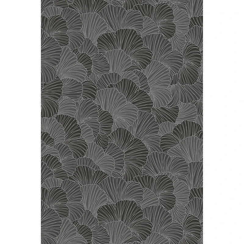Katie Hunt Charcoal Gray Petals Wall Mural