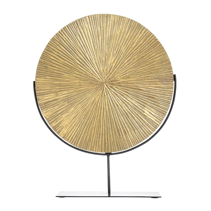 CosmoLiving by Cosmopolitan Gold Metal Contemporary Sculpture, 23" x 18" x 4"