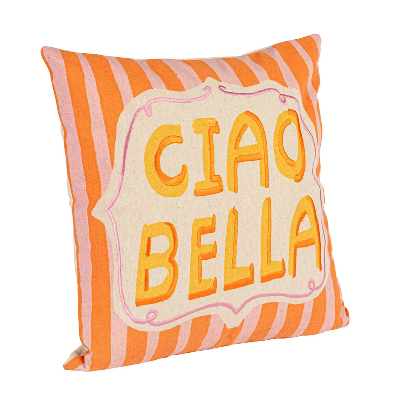 Hello Honey® 18" Orange & Yellow Ciao Bella Accent Pillow