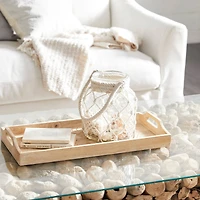 Clear Glass Coastal Candle Holder Lantern, 18" x 7" x 7"