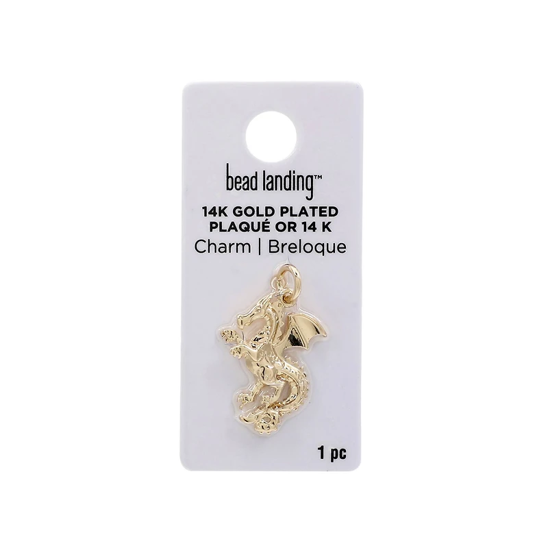 14K Gold Plated Dragon Charm by Bead Landing™