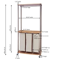 Household Essentials Modern Laundry Center with Wheels