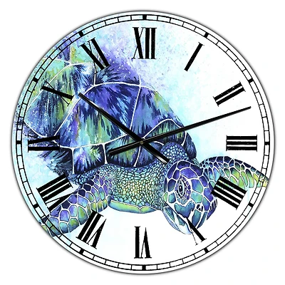 Designart 'Sea Turtle Oversized Cottage Wall Clock