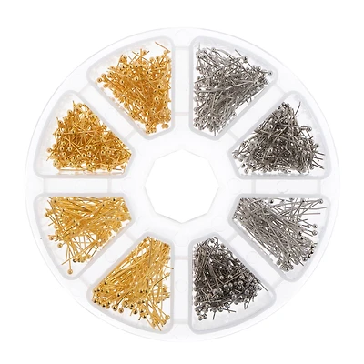 John Bead Ball Head Pins Round 8 Slot Jewelry Findings & Making Kit, 700ct.