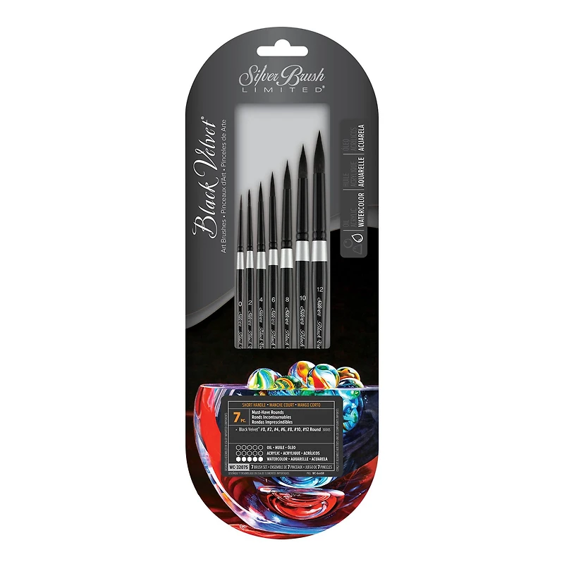 Silver Brush Limited Black Velvet® Voyage™ 7 Piece Brush Set